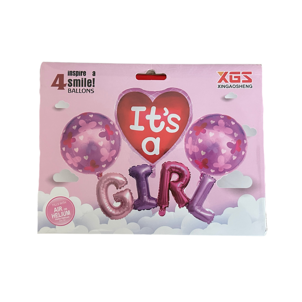 Globos Baby Shower 4 globos - It's a Girl