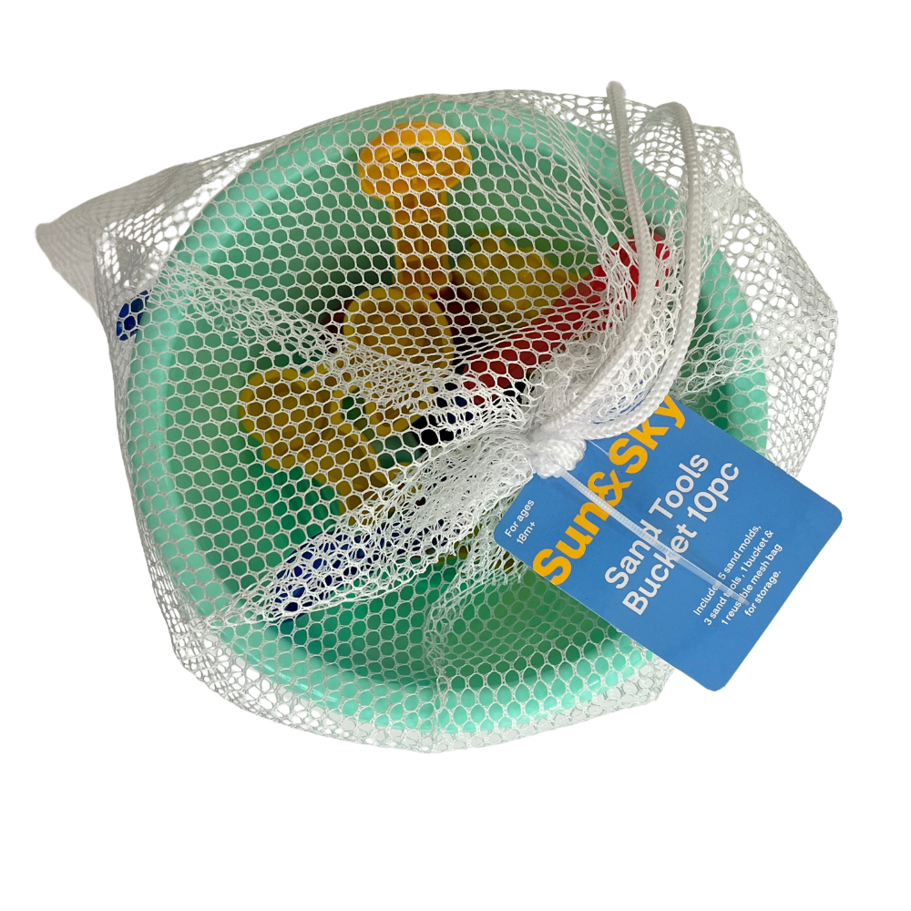 Sol y Playa - Cubeta con accesorios para juego en arena y agua - turquesa