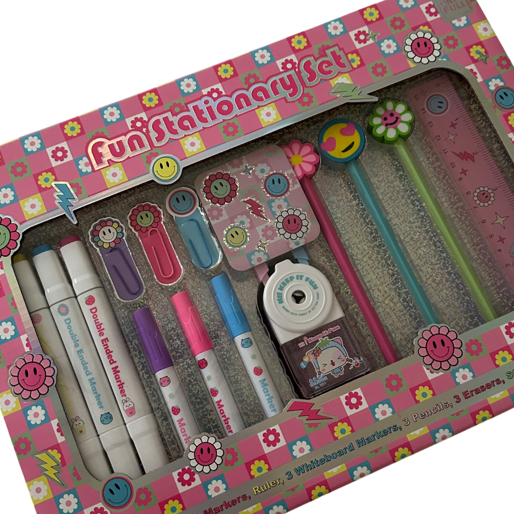 Set de lapiceros y sticker - Happy Face