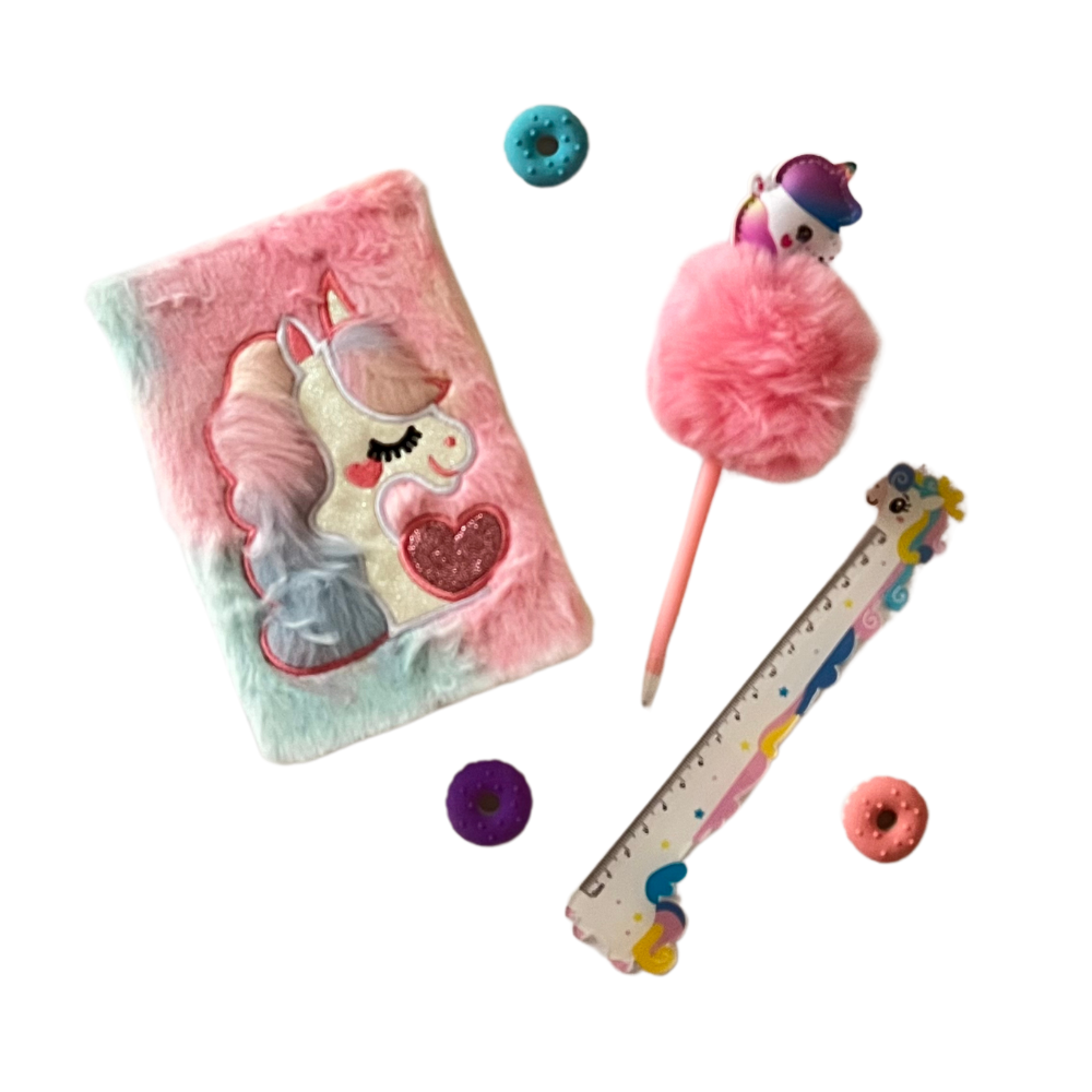 Set cuaderno y lapicero - Unicornio