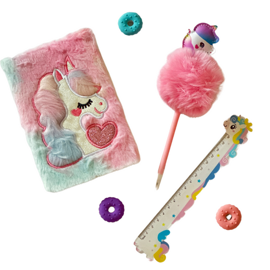 Set cuaderno y lapicero - Unicornio