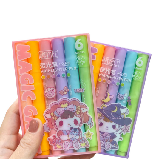 6 resaltadores colores pastel
