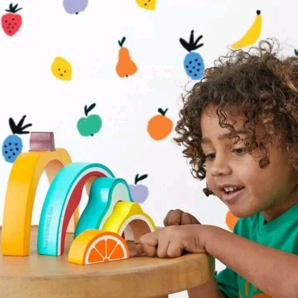 Apilador de frutas de madera