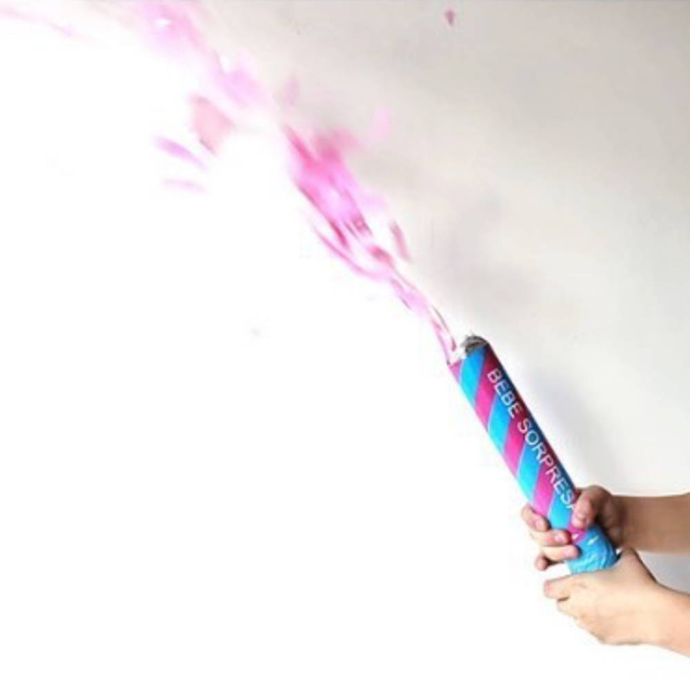 Tubo de confeti Gender Reveal - Rosado