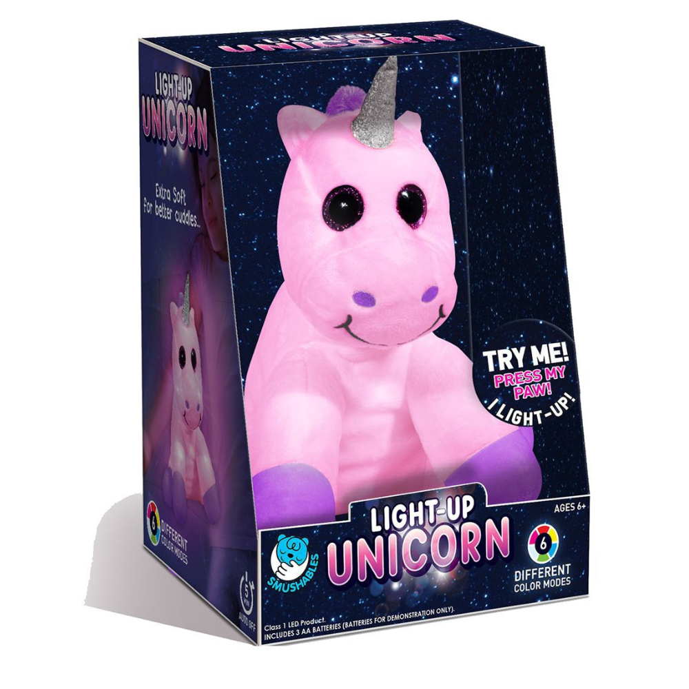 Peluche unicornio con luz