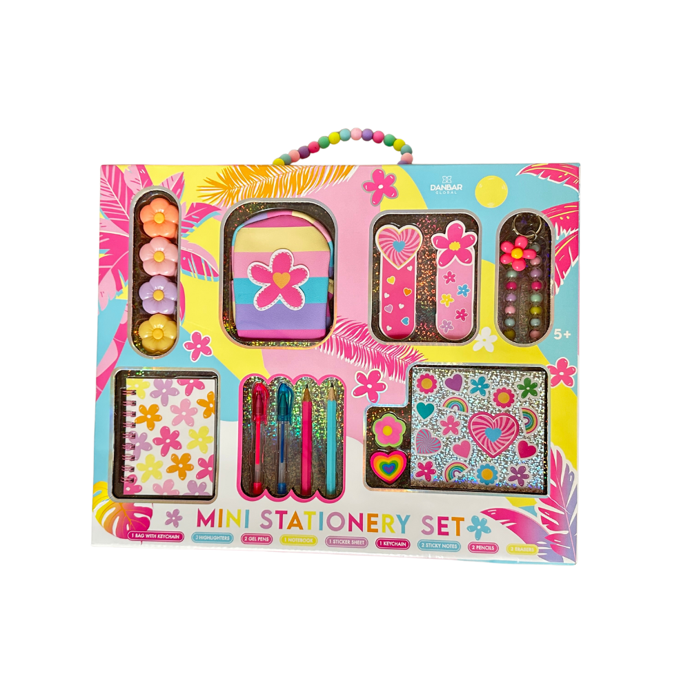 Set papelería con mini bolsón flor