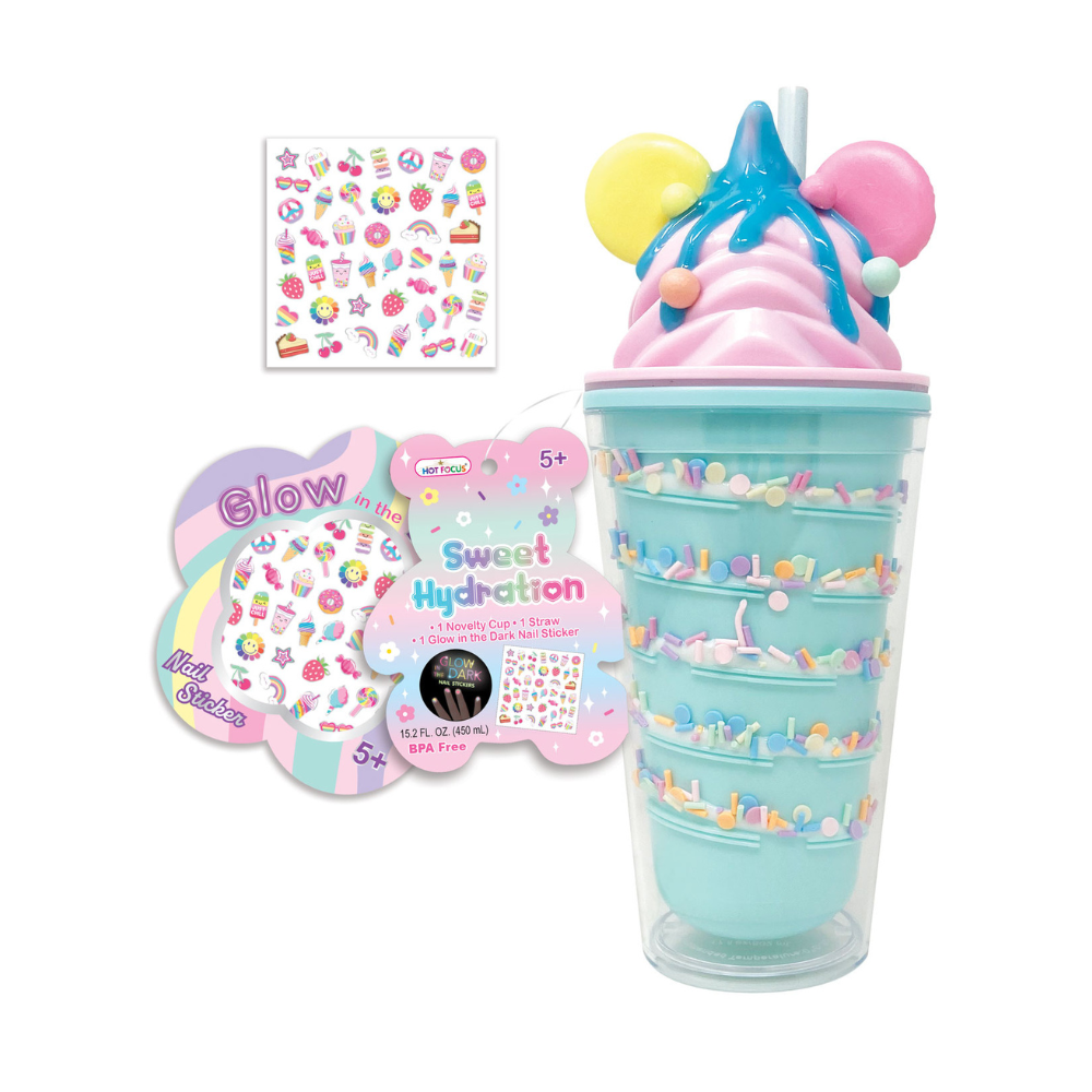 Vaso con pajilla - Sweet Hydration Arcoíris 450ml