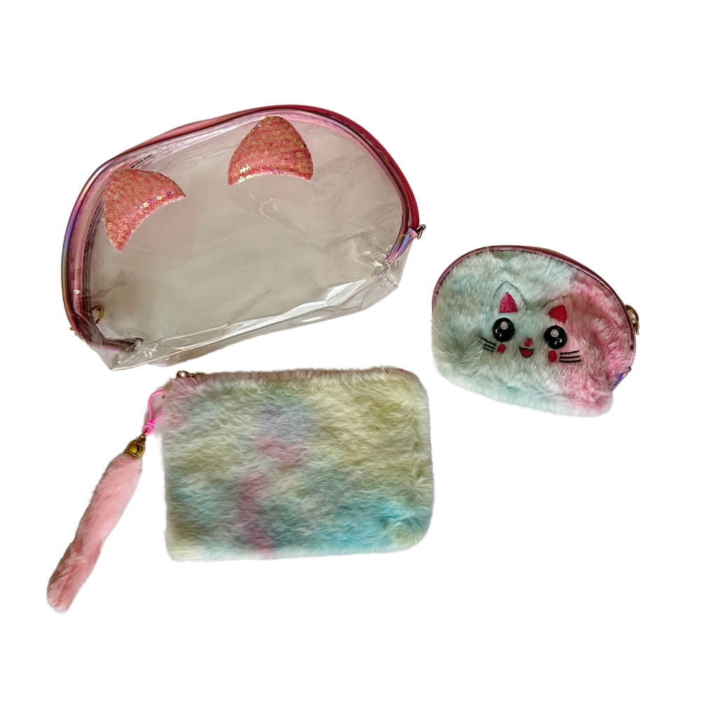 Estuche cosmetiquera 3 en 1 - Gato