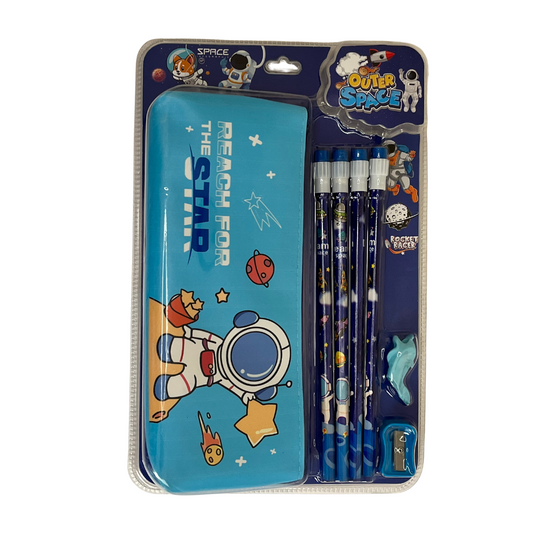 Estuche escolar con lapices - astronauta