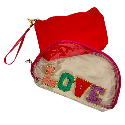 Estuche cosmetiquera 2 en 1 - LOVE