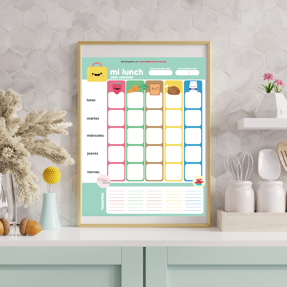 Printable - MiLunch planificador semanal de locheras