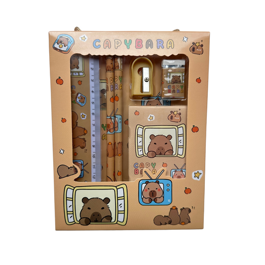 Estuche escolar con lapices - capibara