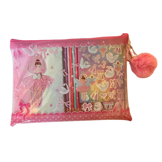 Estuche escolar bailarina - cuaderno y accesorios