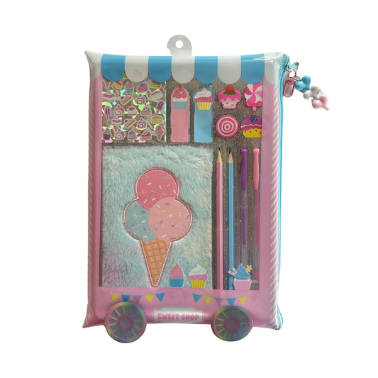 Estuche escolar helado - cuaderno y accesorios