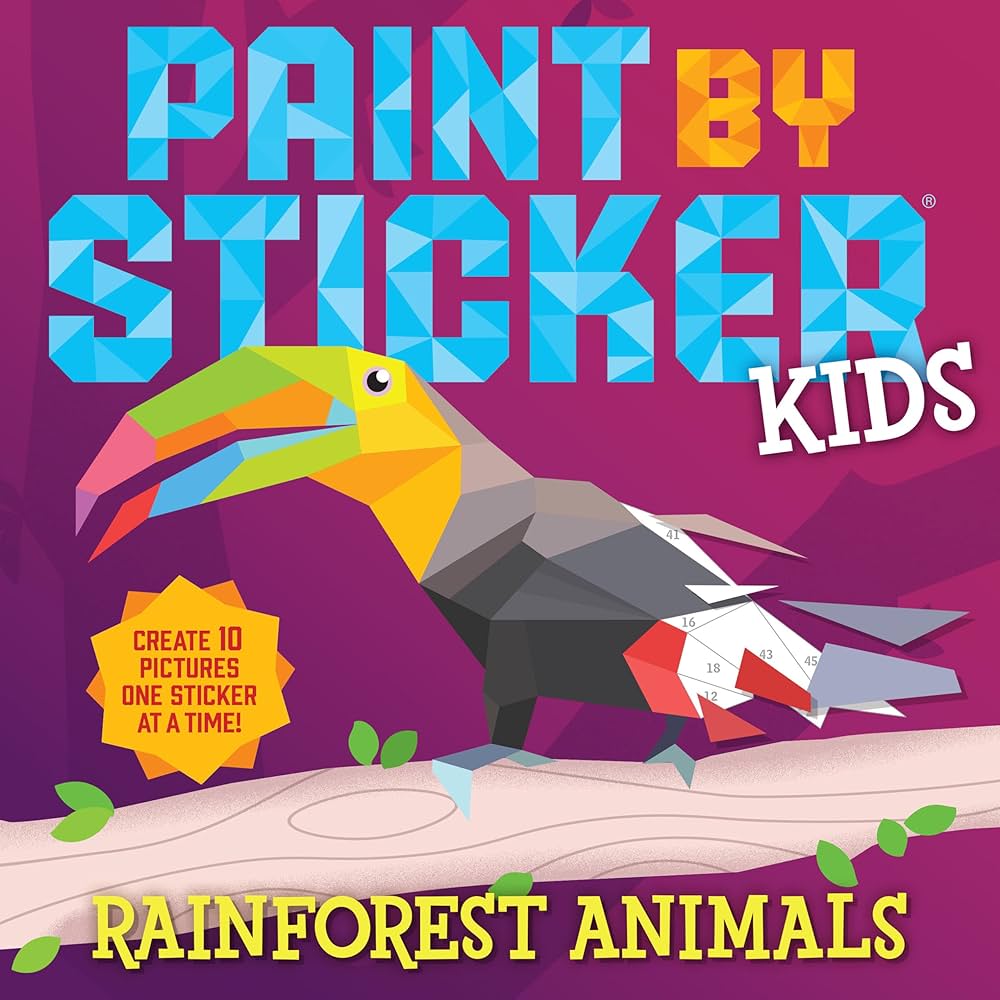 Paint by sticker kids: Rainforest animals